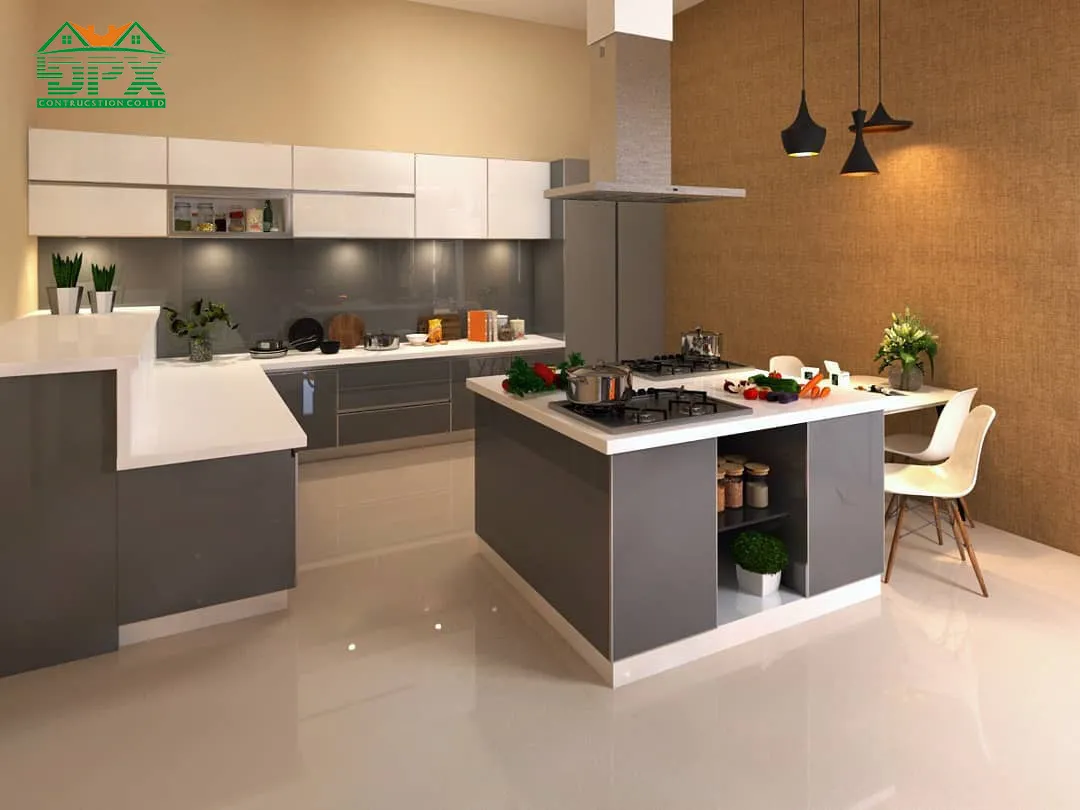 Trắng và xám là lựa chọn an toàn cho căn bếp nhà bạn
