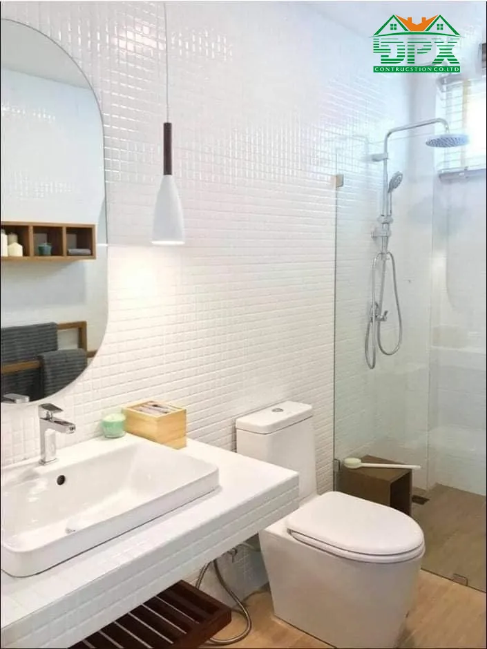 Nhà tắm rộng rãi với đầy đủ trang thiết bị
