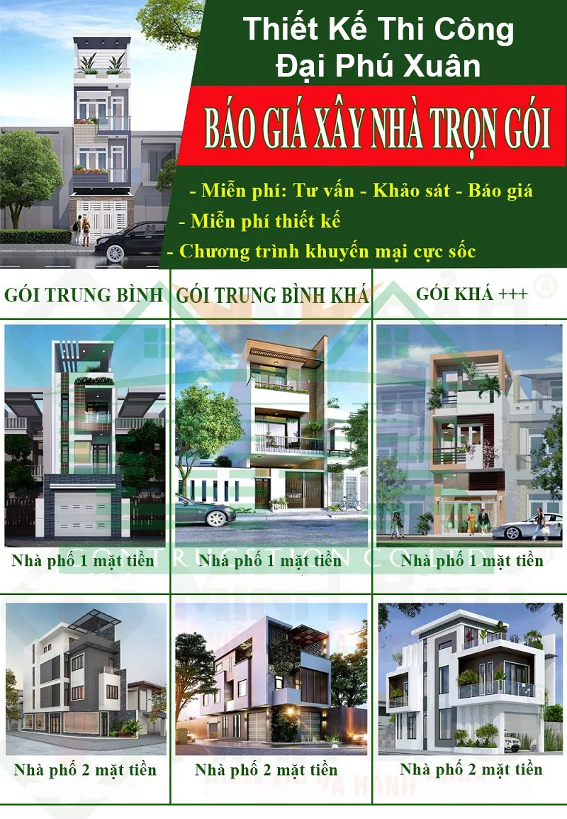 Bảng báo giá xây nhà trọn gói năm 2021