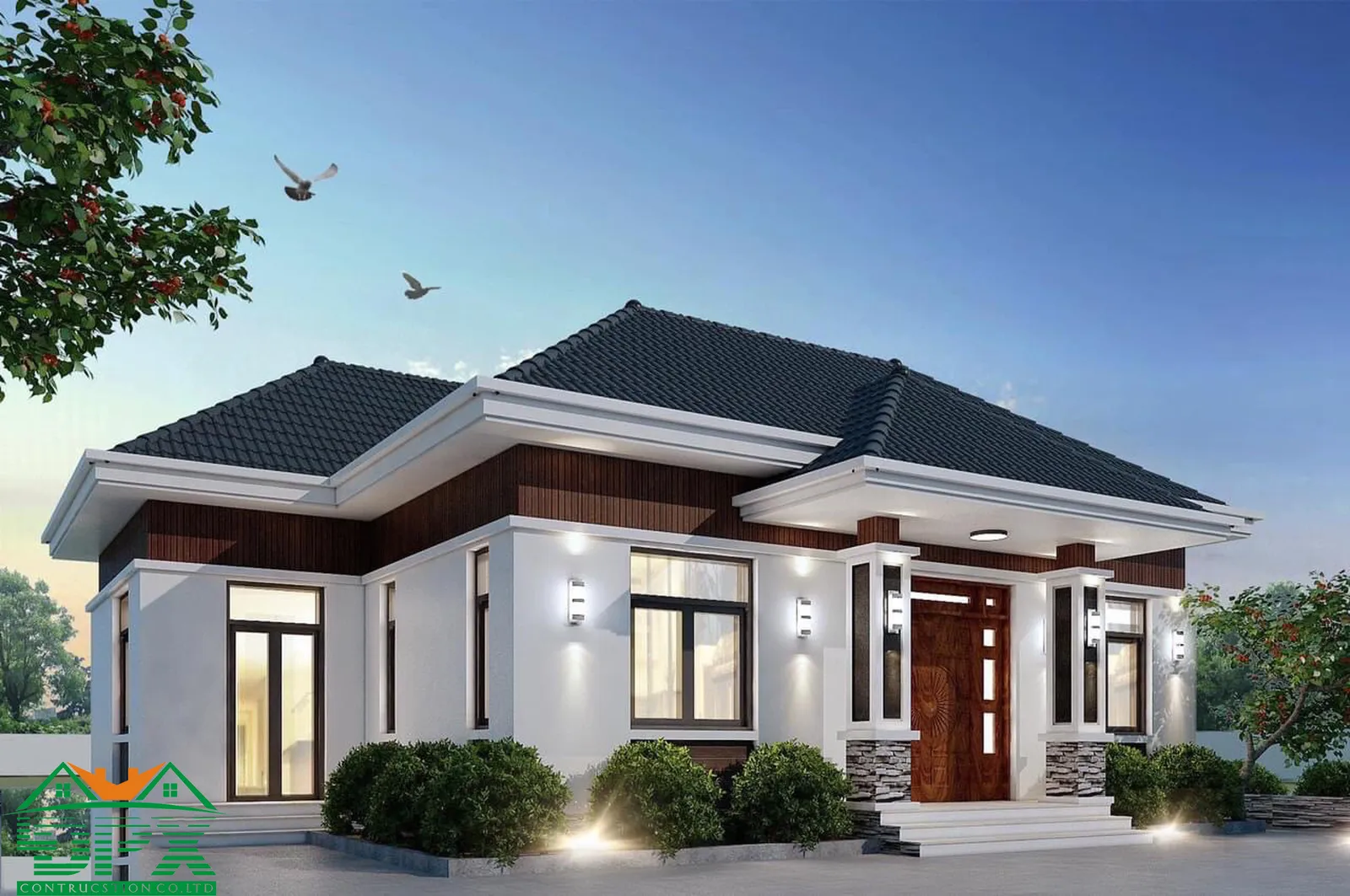 Thiết kế kiến trúc nhà mái thái đẹp Mẫu nhà vườn mái nhật đẹp