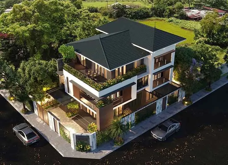 Mái nhật với độ dốc không lớn