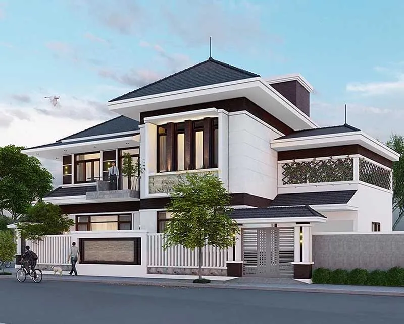 Biệt thự mái nhật hiện đại