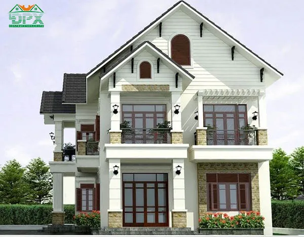 Biệt thự mái thái đơn giản Biệt thự mái thái đơn giản