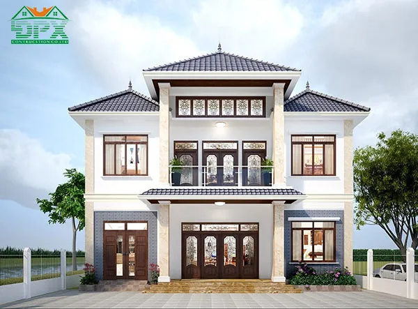 Biệt thự mái thái hình vuông đẹp Biệt thự mái thái hình vuông đẹp