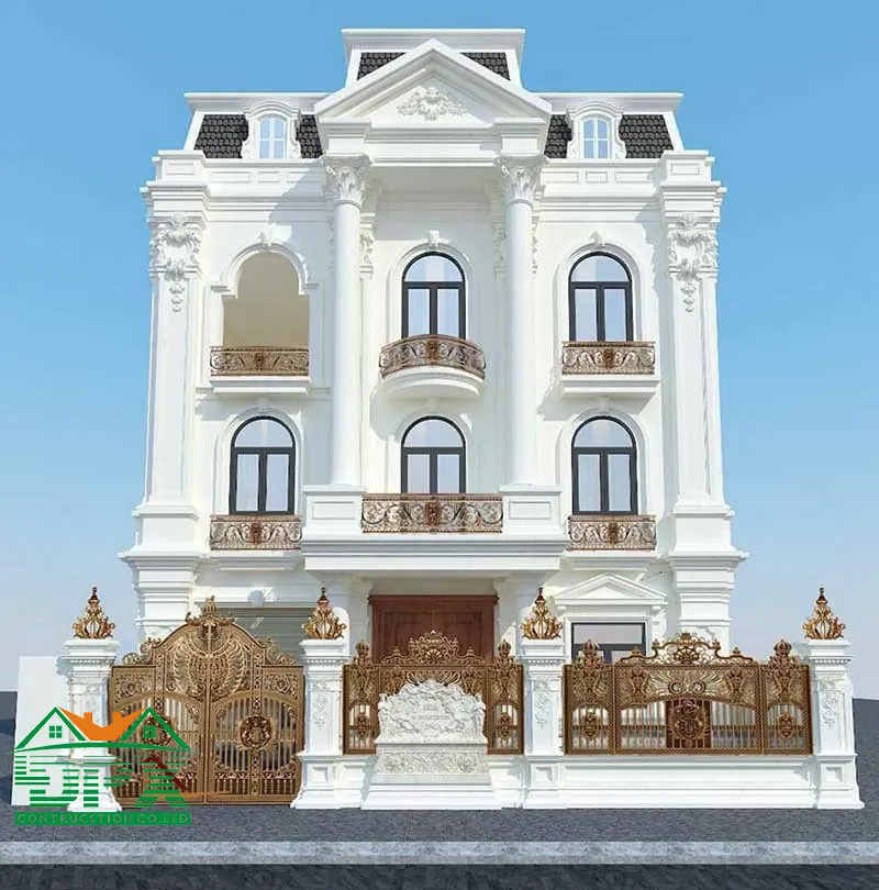 Mẫu biệt thự 3 tầng tân cổ điển đẹp