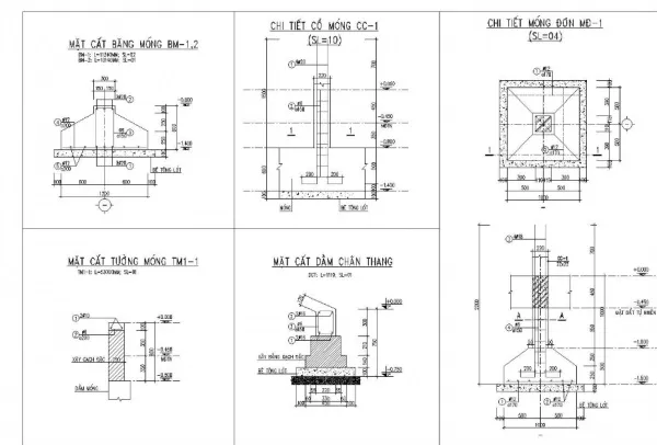 Cách đọc bản vẽ móng trong nhà