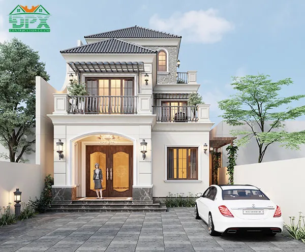 Mặt tiền nhà biệt thự tân cổ điển sang trọng đẳng cấp