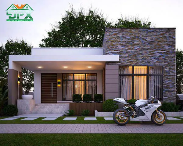 Nhà vườn cấp 4 hiện đại mặt tiền đẹp 8m Nhà vườn cấp 4 hiện đại mặt tiền đẹp 8m