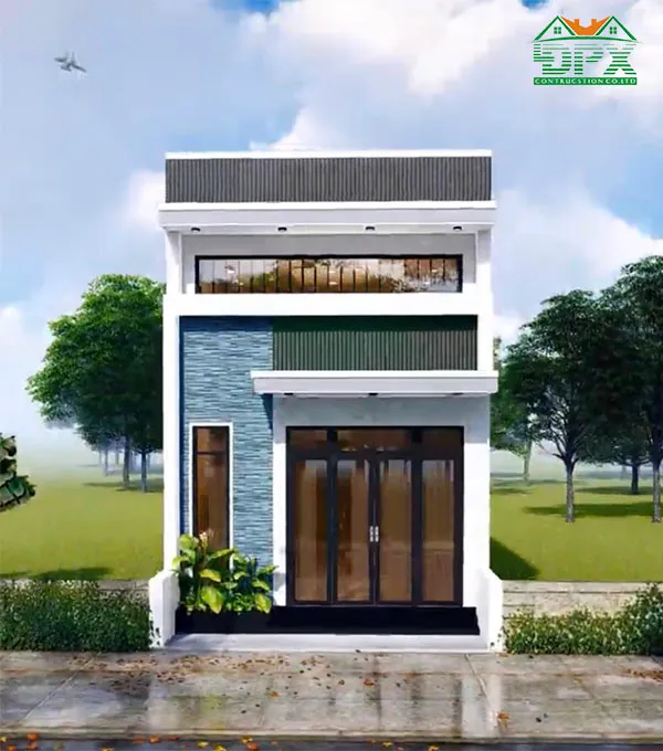 Mẫu nhà có tầng lửng 4x12m hiện đại