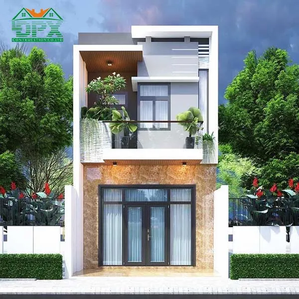 Mẫu nhà đẹp 2 tầng mặt tiền 4m