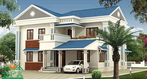 Mẫu nhà đẹp 2 tầng hình vuông Mẫu nhà đẹp 2 tầng hình vuông