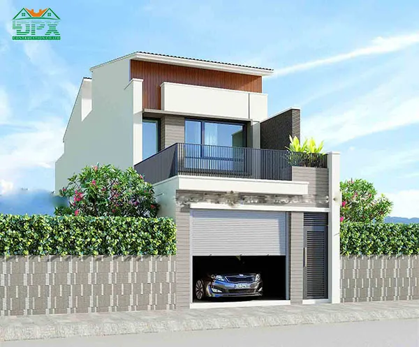 Mẫu nhà ở kinh doanh có bãi đậu xe ô tô
