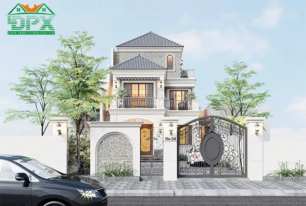 Mẫu thiết kế biệt thự 3 tầng tân cổ điển 8x25m