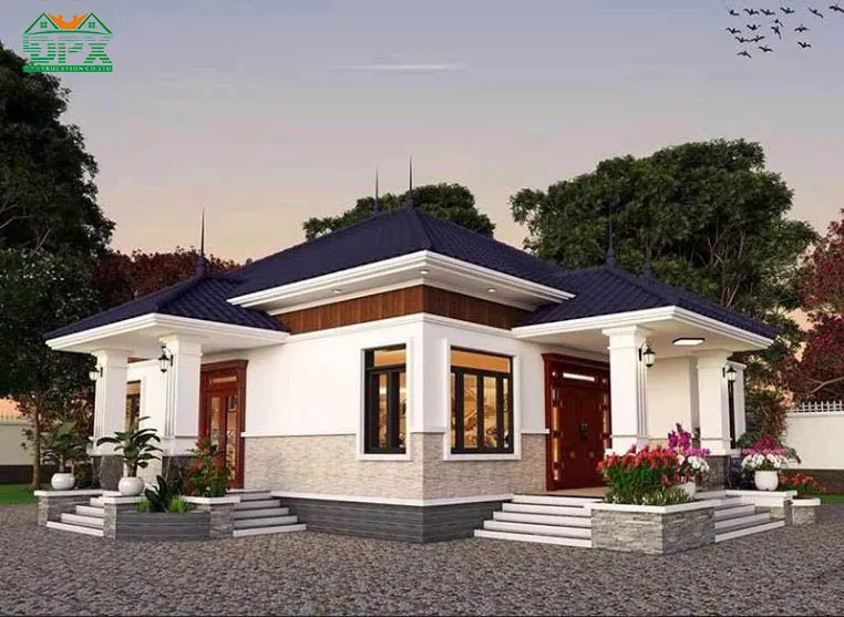 Mẫu thiết kế nhà vườn mái Nhật hiện đại