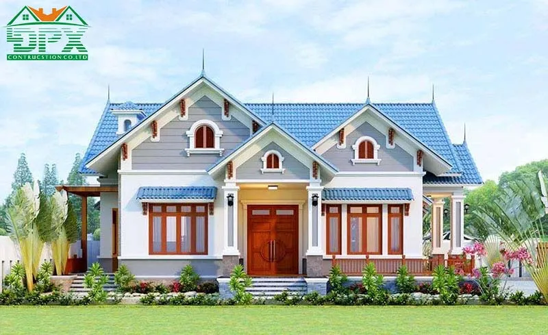 Nhà 1 tầng 3 phòng ngủ đẹp kết hợp mảng xanh sân vườn