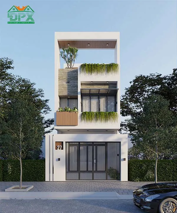 Nhà ống 3 tầng đẹp có sân thượng