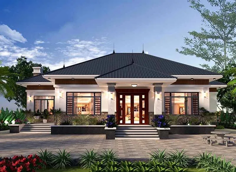 Nhà 1 tầng 3 phòng ngủ đẹp