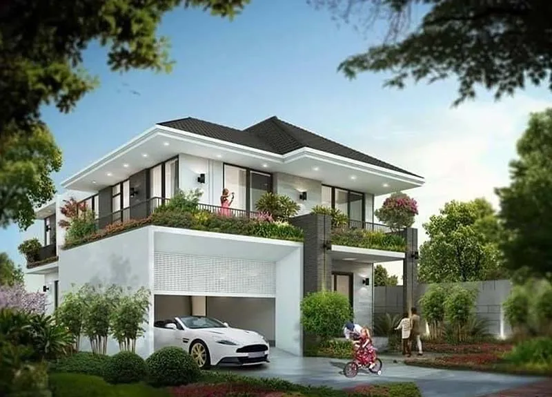 Nhà mái Nhật hiện đại