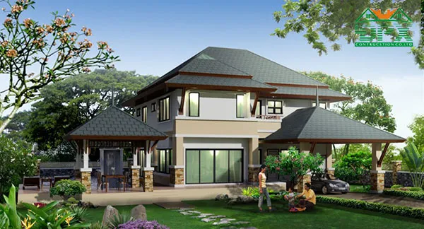 Nhà mái thái có không gian sống mát mẻ, thoáng đãng Nhà mái thái có không gian sống mát mẻ, thoáng đãng