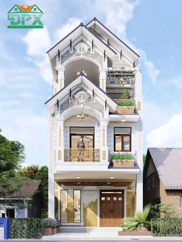 Mẫu 04 - Nhà phố tân cổ điển 3 tầng đẹp