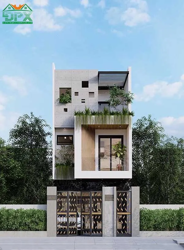 Mặt tiền 5m nhà phố 3 tầng hiện đại