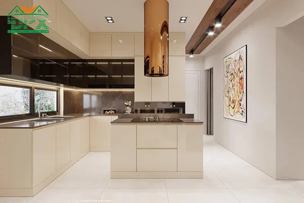 Thiết kế tủ, kệ cộng các vật dụng bếp hài hoà và sang trọng