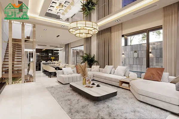 Các mảng kính lớn giúp không gian chan hoà ánh sáng