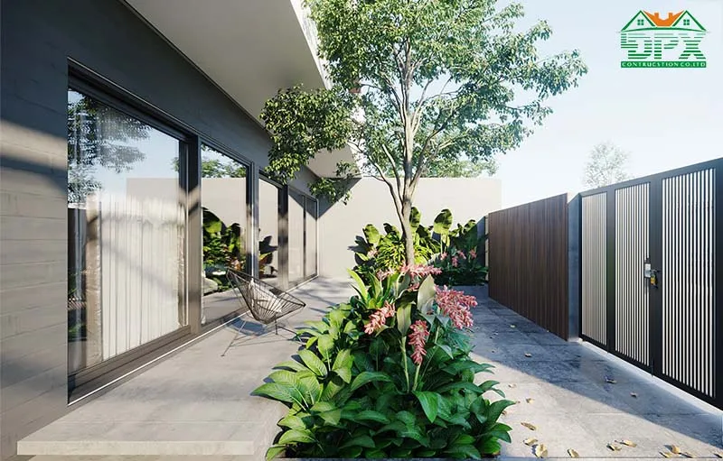 Thiết kế sân trước giúp đón ánh nắng tự nhiên