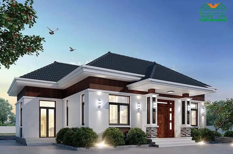 Nhà 1 tầng đẹp với mái đơn giản mà thu hút người nhìn