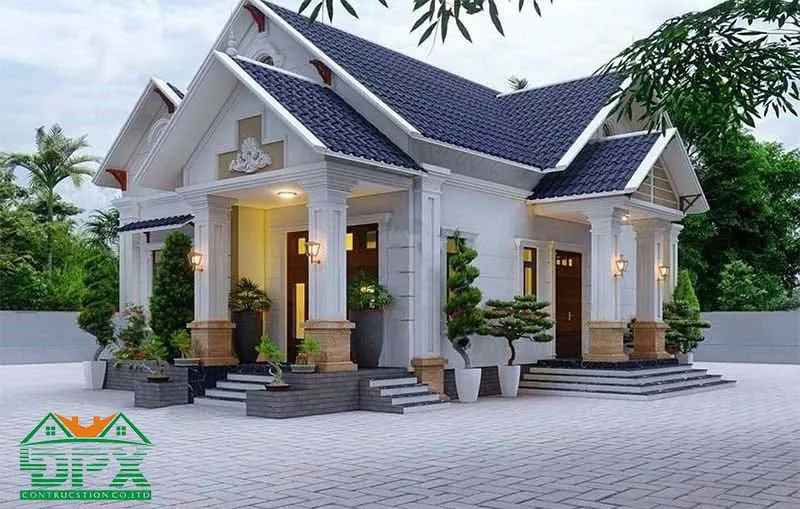 Mẫu nhà cấp 4 mái thái đẹp và mạnh mẽ