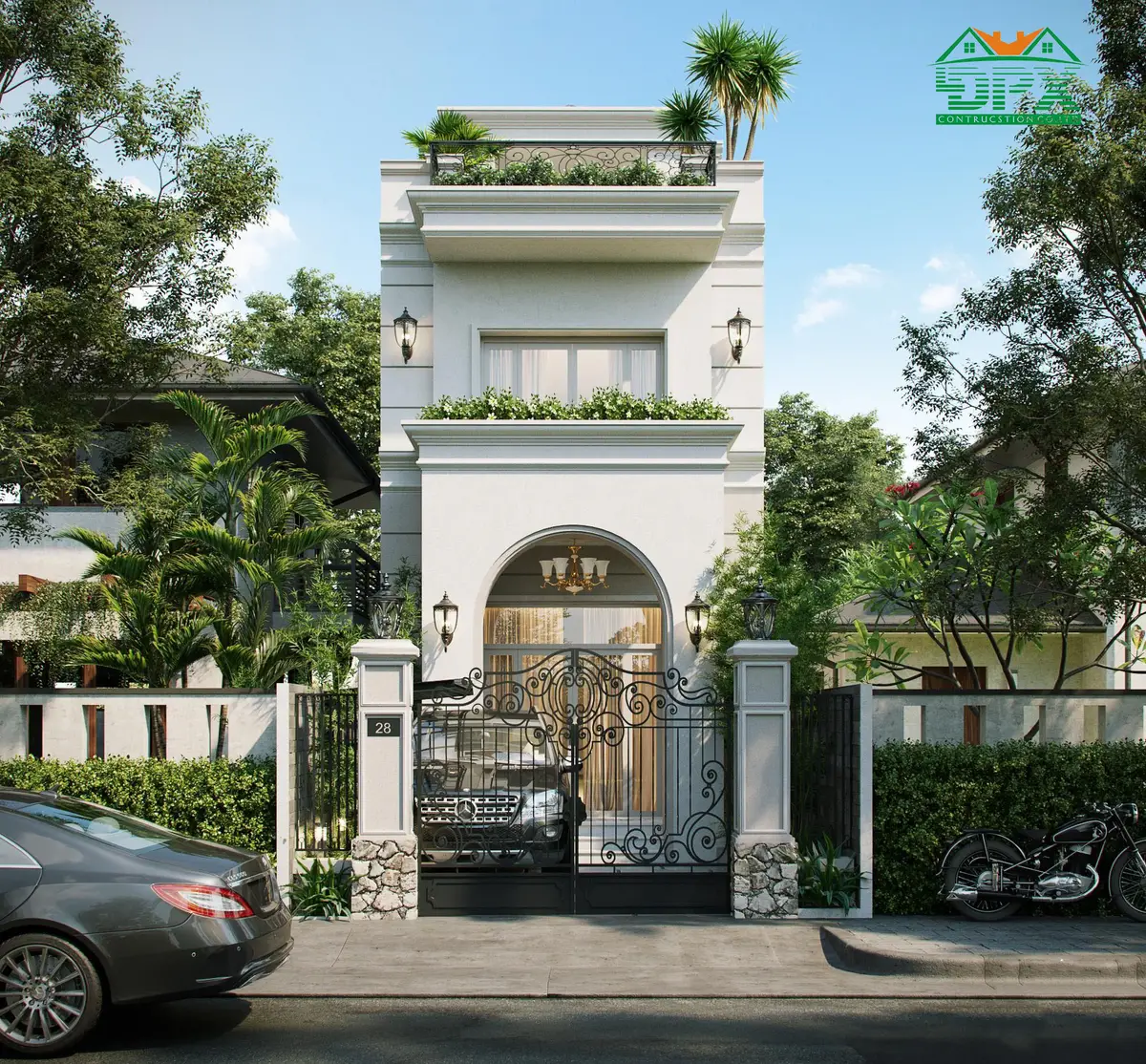 Mẫu 03 - Nhà phố tân cổ điển 2 tầng đẹp