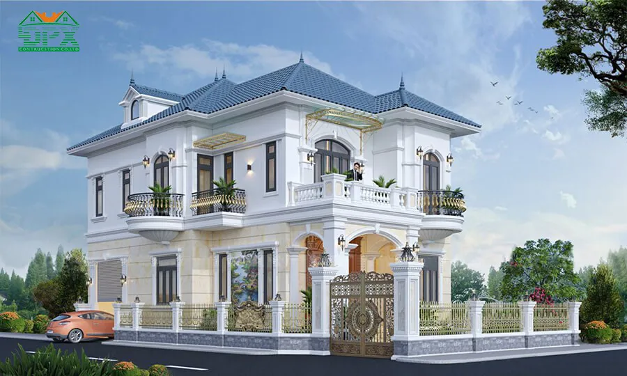Biệt thự 2 mặt tiền mái Nhật hiện đại