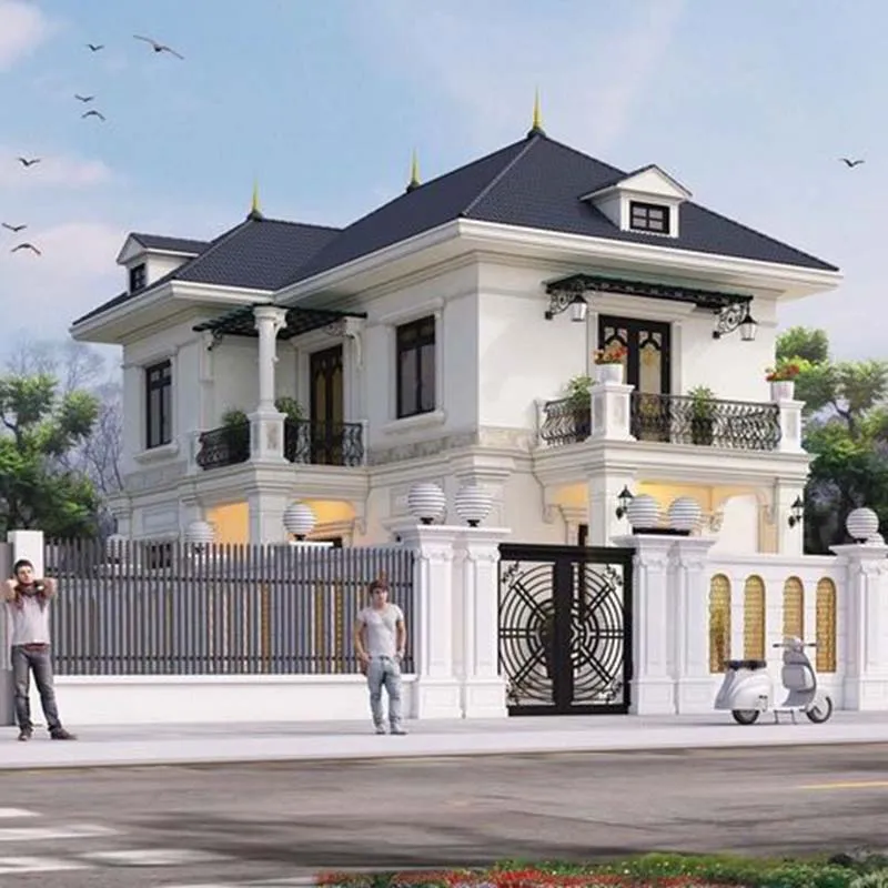 Thiết kế nhà vuông mái nhật