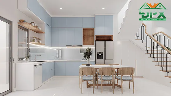 Thiết kế phòng bếp đẹp với ánh sáng tự nhiên từ sân sau